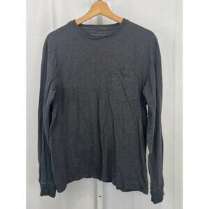 EVERLANE Mens Uniform Long Sleeve Pocket Tee Shirt Crew Organic Cotton Gray M